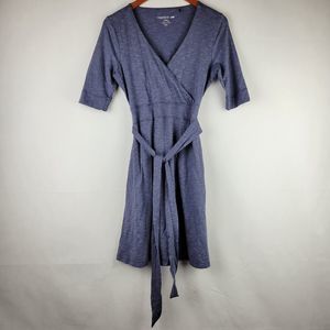 Toad & Co Cue Wrap Short Sleeve Dress Womens Small Navy Short Sleeve Surplice